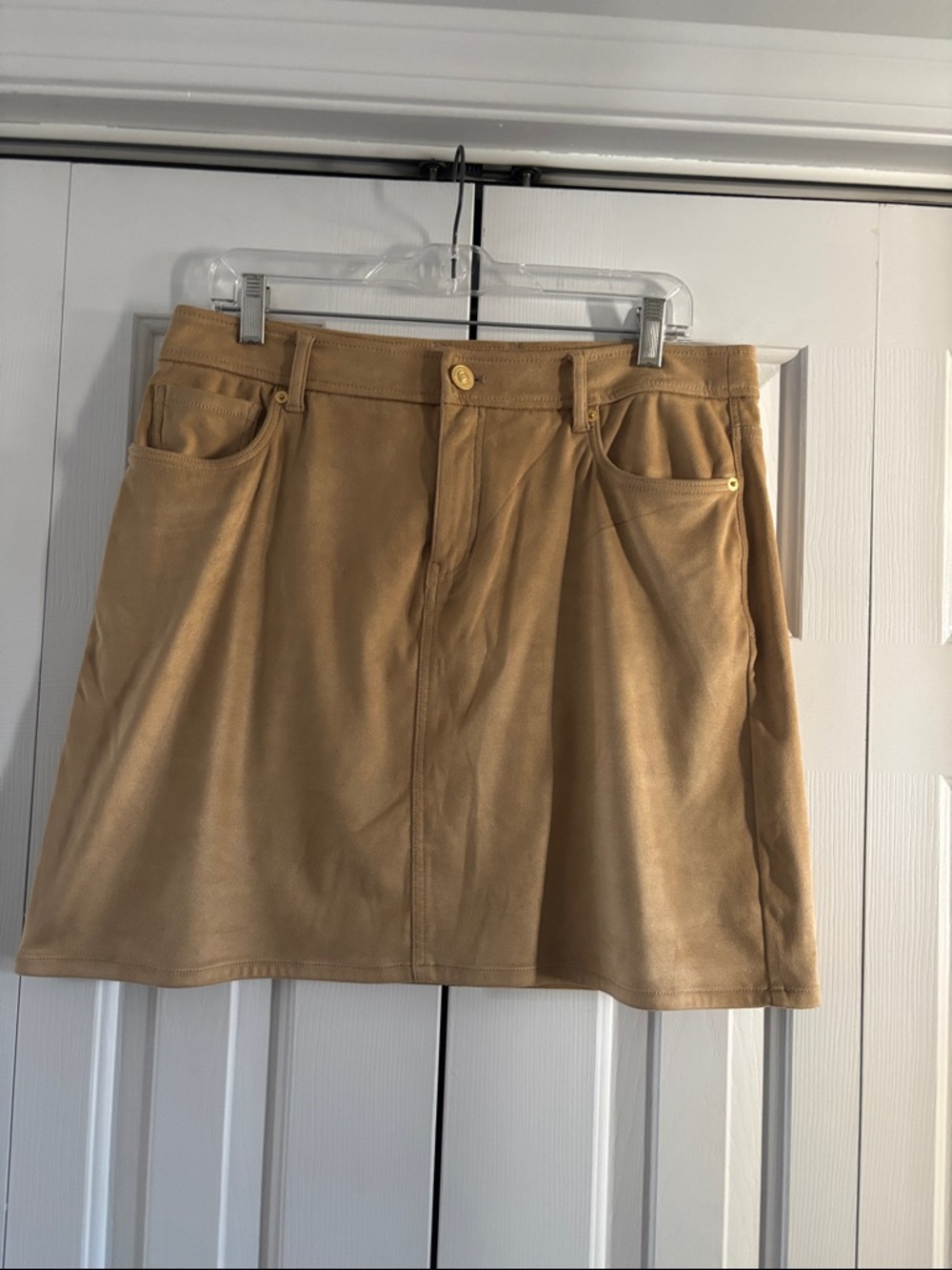 Tommy Bahama Camel Faux-Suede A-Line Skirt